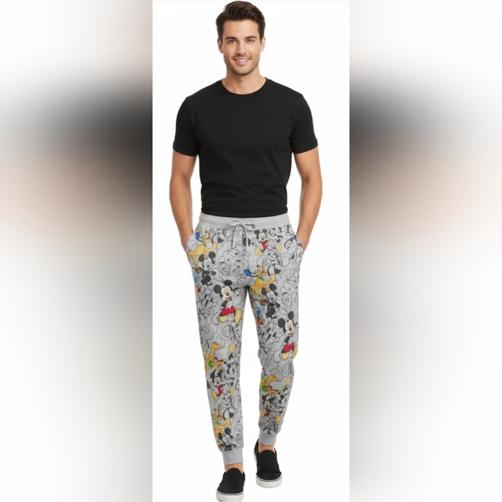 Disney Mens L 36-38 Jogger Lounge Sleep Pants New